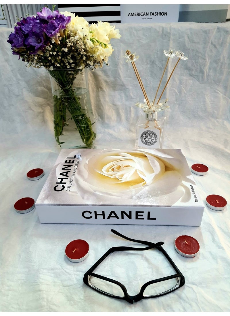 Lovely Book & Book Decorative Book Box Chanel White Rose Book Box  - Image 4