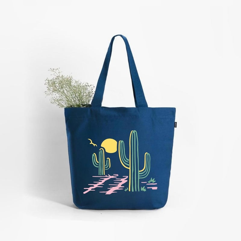 EcoRight Large Canvas Tote Bag for Women, Tote Handbags for Women with Zipper & Inner Pocket for College, Shopping, Office - Image 2