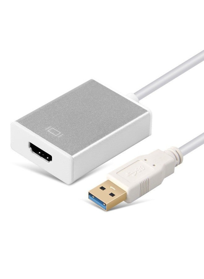 USB3.0 To HDMI Adapter Cable USB TO HDMI Converter Silver Black Driver-free Audio Output-Color:Silver - Image 4