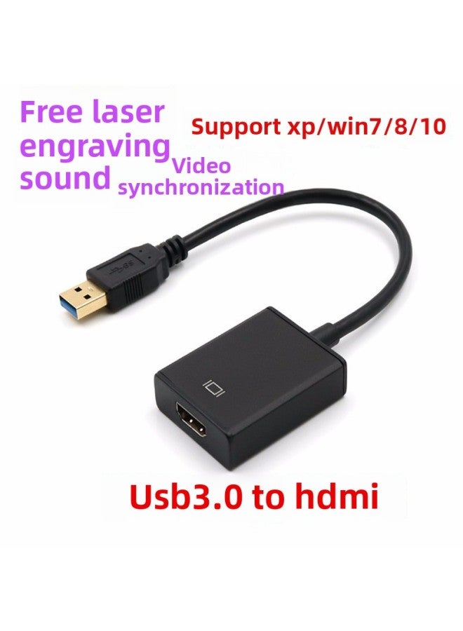 USB3.0 To HDMI Adapter Cable USB TO HDMI Converter Silver Black Driver-free Audio Output-Color:Silver - Image 1