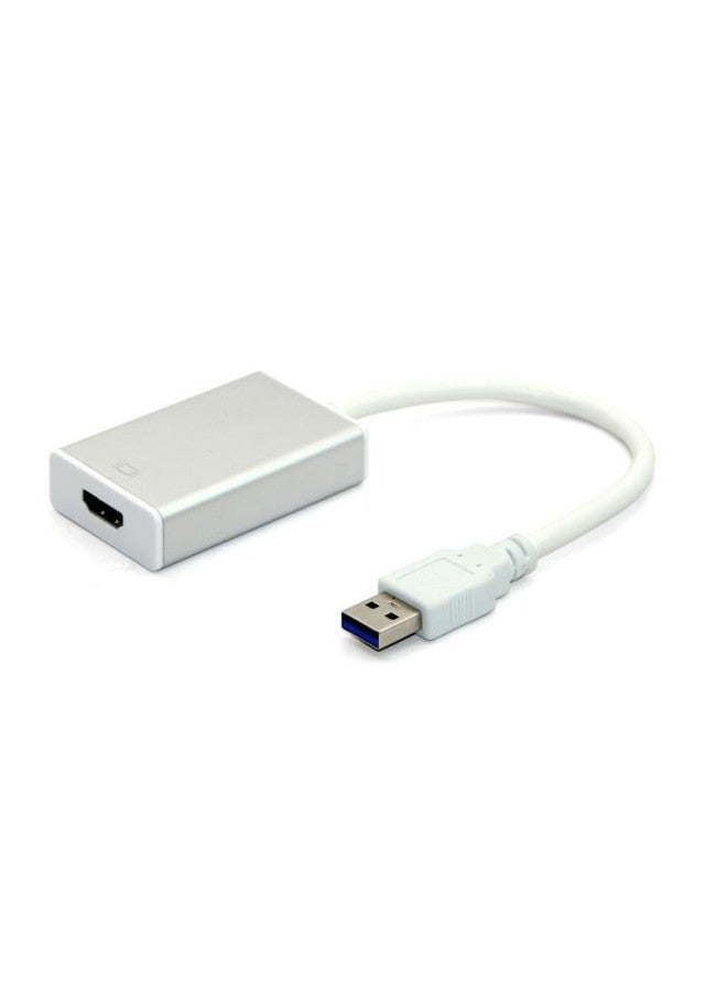 USB3.0 To HDMI Adapter Cable USB TO HDMI Converter Silver Black Driver-free Audio Output-Color:Silver - Image 2
