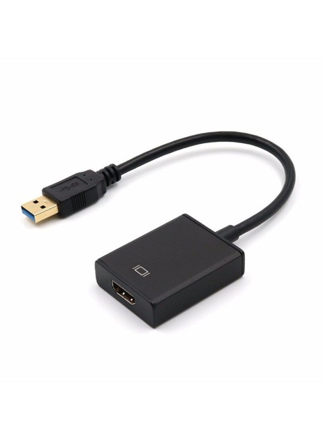 USB3.0 To HDMI Adapter Cable USB TO HDMI Converter Silver Black Driver-free Audio Output-Color:Silver - Image 3