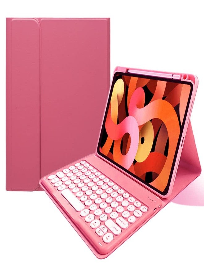 kaitesi Keyboard Case Mouse for iPad 9th/8th/7th Generation 10.2 inch iPad Air 3 iPad Pro 10.5 inch Detachable Bluetooth Keyboard Cute Round Keys (Dark Pink) - Image 2