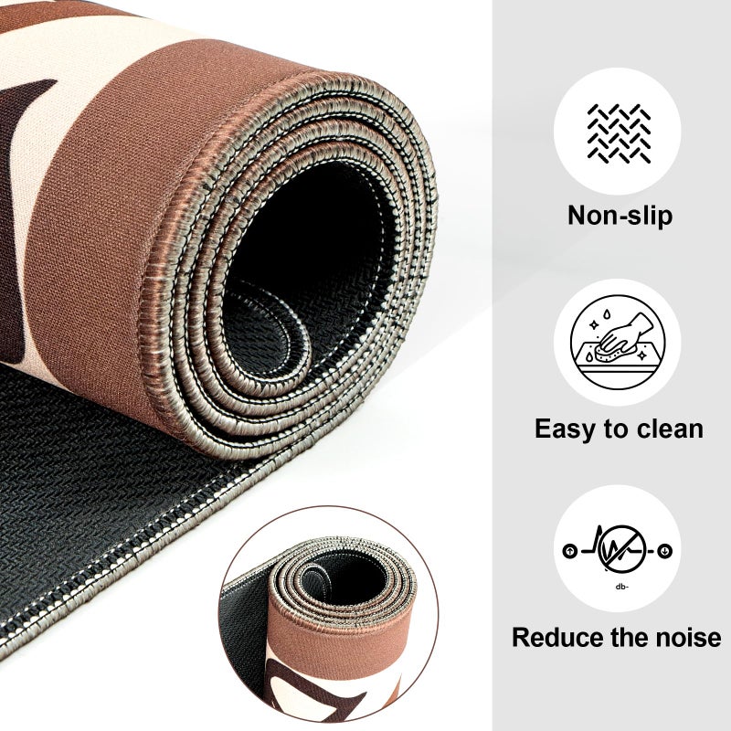 EVERSHOW Neoprene Mahjong Mat with Rules, 33x33 Inch Mahjong Mat for Table, Non-Slip Noise Reduction Mah Jongg Mat with Carrying Bag and 3 Dice for Poker, Card, Board, Tile Games, Dominoes (Brown) - Image 3