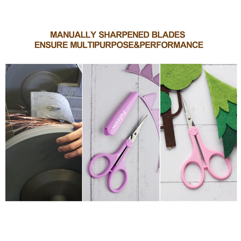 PAFASON Ultra Sharp Detail Scissor Set 2 PC Straight for Scrapbooking Quilting Sewing Knitting Embroidery Cross Stitch Crochet Thread Yarn Paper Fabric Detail Cutting Stainless Steel, Safety Case - Image 4