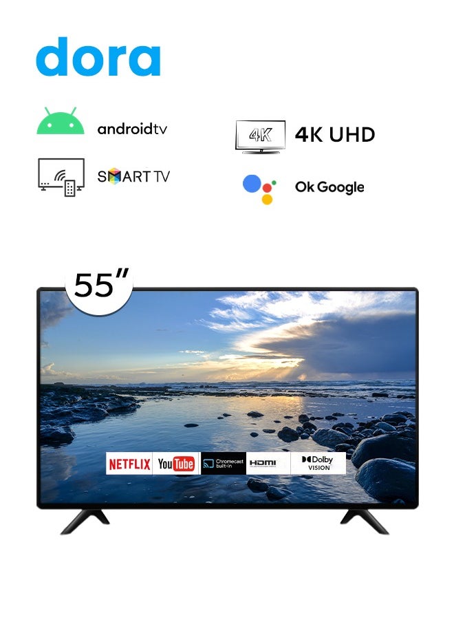 شاشة سمارت - يو اتش دي - بدقة 4K - مقاس 55 بوصة - اندرويد - تقنية دوبلي الصوتية - 55DYAC30