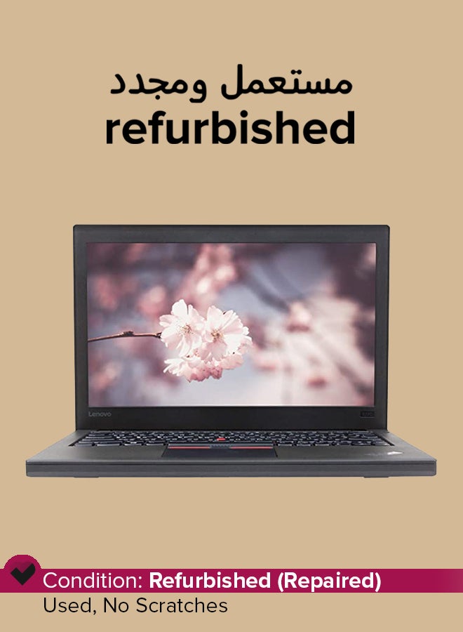 معاد تجديده - لابتوب ثينك باد X270 بشاشة 12.5 بوصة، i5-6300U/الجيل السادس/256GB SSD/8GB RAM إنجليزي أسود