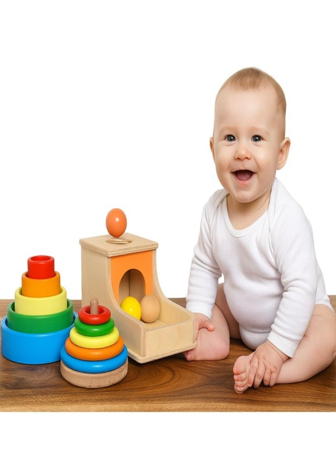 Brainytots Montessori Toy Set | Object Permanence Box, Nesting Bowls & Ring Stacker Combo | Cognitive Development & Fine Motor Skills | Safe, Durable & Eco-Friendly Baby Toys For Babies 6 to 18 Months - Image 1