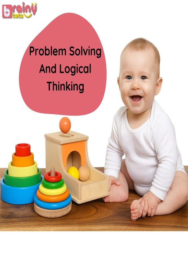 Brainytots Montessori Toy Set | Object Permanence Box, Nesting Bowls & Ring Stacker Combo | Cognitive Development & Fine Motor Skills | Safe, Durable & Eco-Friendly Baby Toys For Babies 6 to 18 Months - Image 2