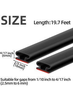 Generic 19.7Feet Door Weather Stripping Door Seal Strip,Self-Adhesive Rubber Door Insulation Weather Strip for Window and Door Soundproofing D Shape,Weatherstripping for Door Frame Gap Blocker(Black)  - Image 2