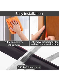 Generic 19.7Feet Door Weather Stripping Door Seal Strip,Self-Adhesive Rubber Door Insulation Weather Strip for Window and Door Soundproofing D Shape,Weatherstripping for Door Frame Gap Blocker(Black)  - Image 5