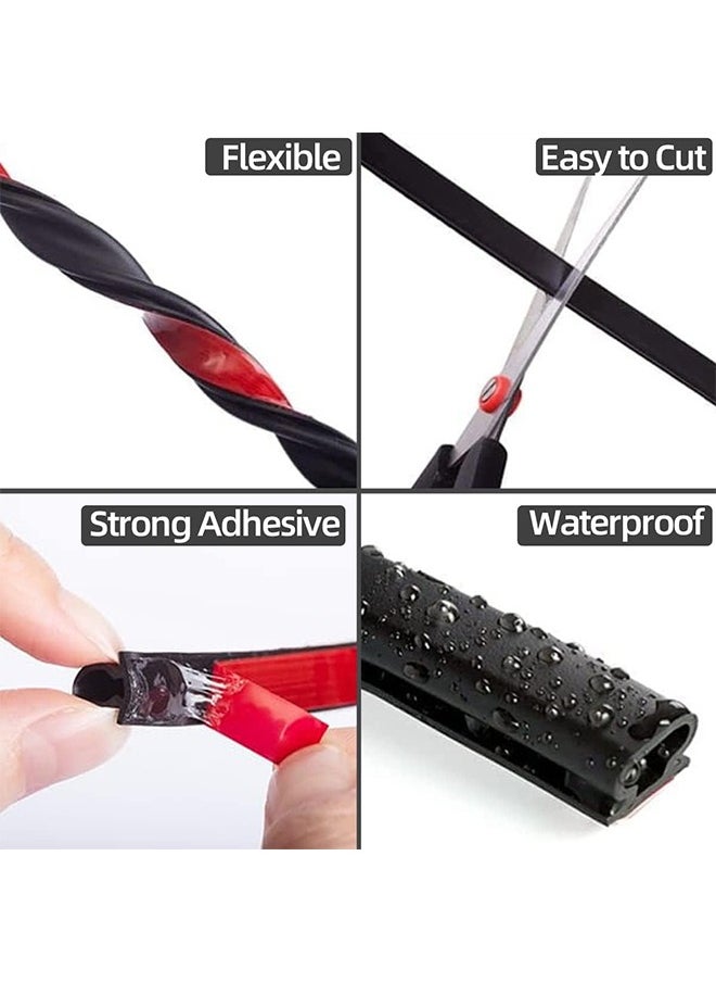 Generic - 19.7Feet Door Weather Stripping Door Seal Strip,Self-Adhesive Rubber Door Insulation Weather Strip for Window and Door Soundproofing D Shape,Weatherstripping for Door Frame Gap Blocker(Black) - Image 1
