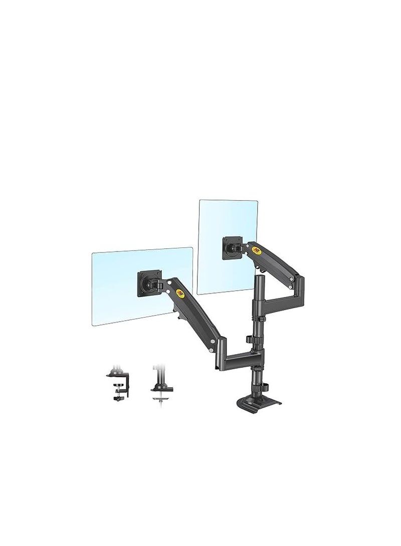 North Bayou NB H180 Dual Monitor Arm – 17" to 27" Screen Support – Gas Spring Lift – Ergoflex Professional Mount – Black - Image 5