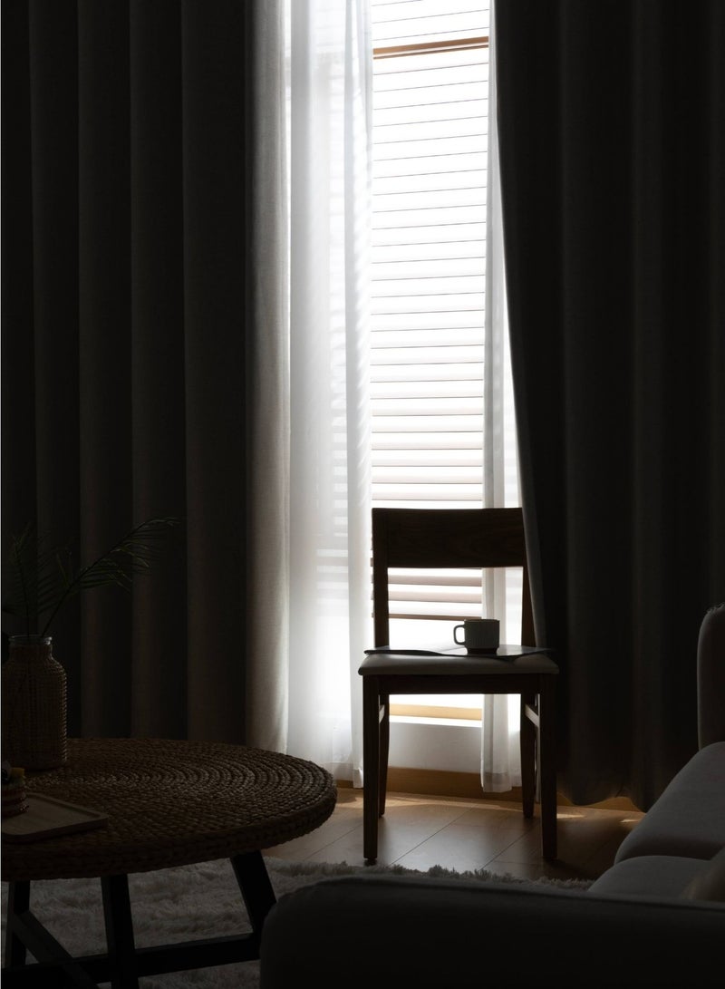 QBAID Blackout Curtain – 1 Piece | Natural Texture | Grommet, Hook & Back Tab Hanging Options - Image 5