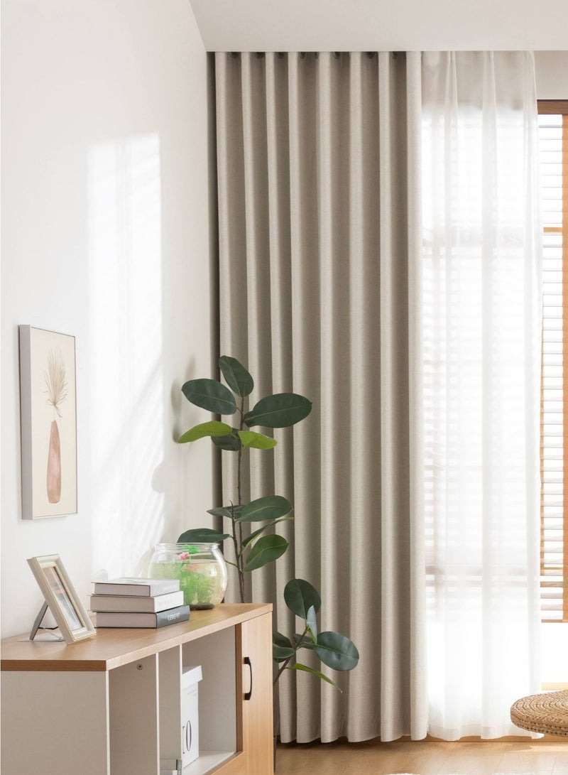 QBAID Blackout Curtain – 1 Piece | Natural Texture | Grommet, Hook & Back Tab Hanging Options - Image 2