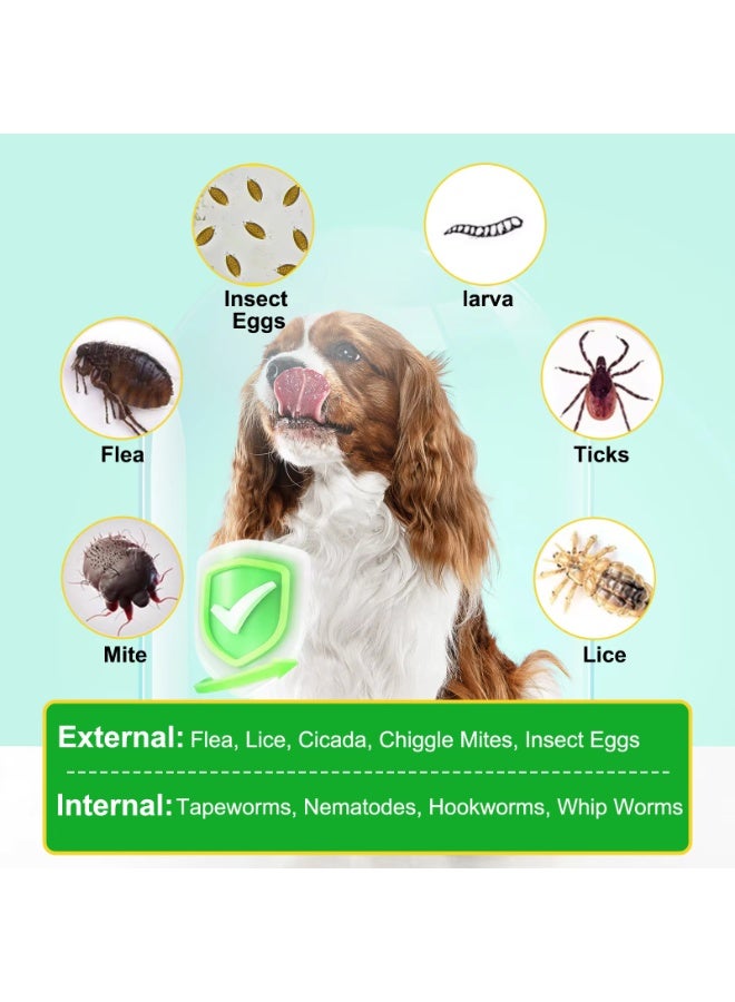 Oimmal 60 قطعة من مضغ البراغيث والقراد للكلاب 132 جرام وقاية طبيعية لمضغ الكلاب لجميع السلالات والأعمار فعالة وسريعة المفعول تدوم طويلاً 60 مضغ ناعم - Image 5