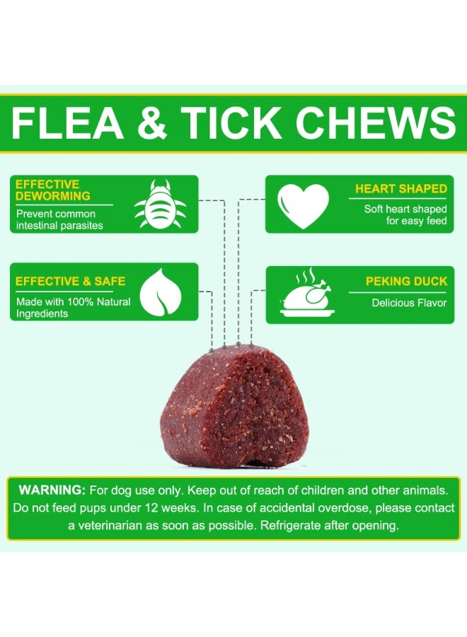 Oimmal 60 قطعة من مضغ البراغيث والقراد للكلاب 132 جرام وقاية طبيعية لمضغ الكلاب لجميع السلالات والأعمار فعالة وسريعة المفعول تدوم طويلاً 60 مضغ ناعم - Image 4