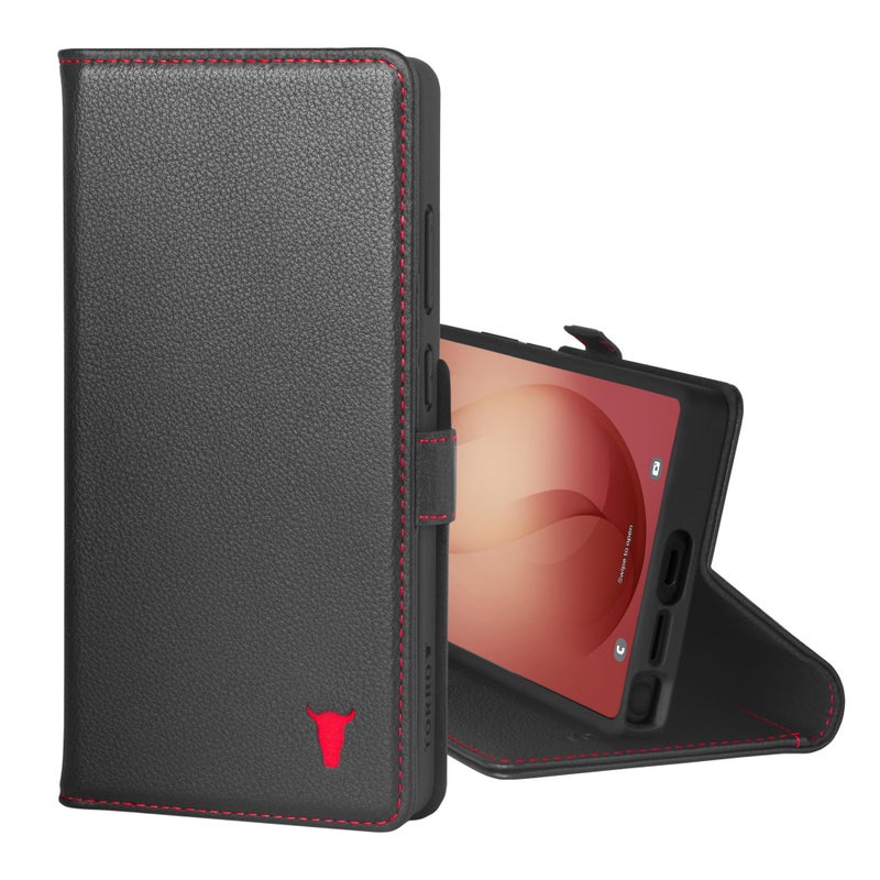TORRO Leather Case Compatible with Samsung Galaxy S26 Ultra 5G 2026 - Premium Leather Wallet Case with Kickstand and Card Slots (Black) - Image 1