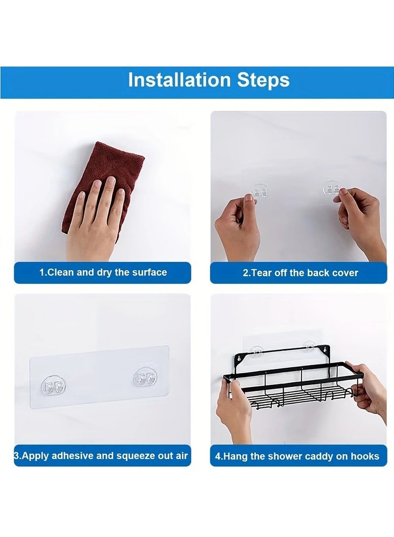 Beauenty 5-Pack Bathroom Organizer Bathroom Shelf, Shelf For Bathroom, No Drilling Rustproof Self-Adhesive Shower Shelves For Bathroom Storage - Image 5