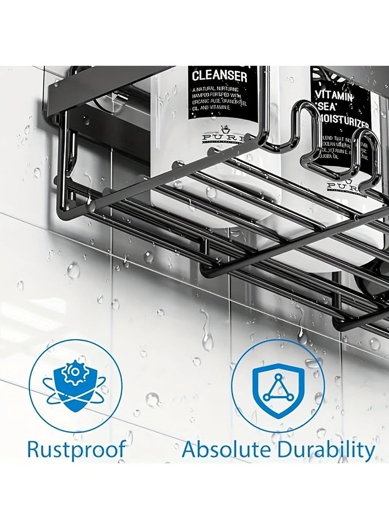 Beauenty 5-Pack Bathroom Organizer Bathroom Shelf, Shelf For Bathroom, No Drilling Rustproof Self-Adhesive Shower Shelves For Bathroom Storage - Image 2
