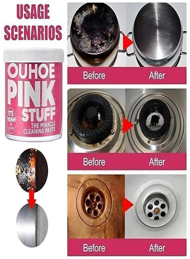SELOME All-Purpose Cleaning Paste - Pink Cleaner for Kitchen, Bathroom, Dishes, Sinks, Tiles, Floors, and Household Cleaning - Versatile Household Cleaning Tool (Pink, Pack of 1) - Image 3