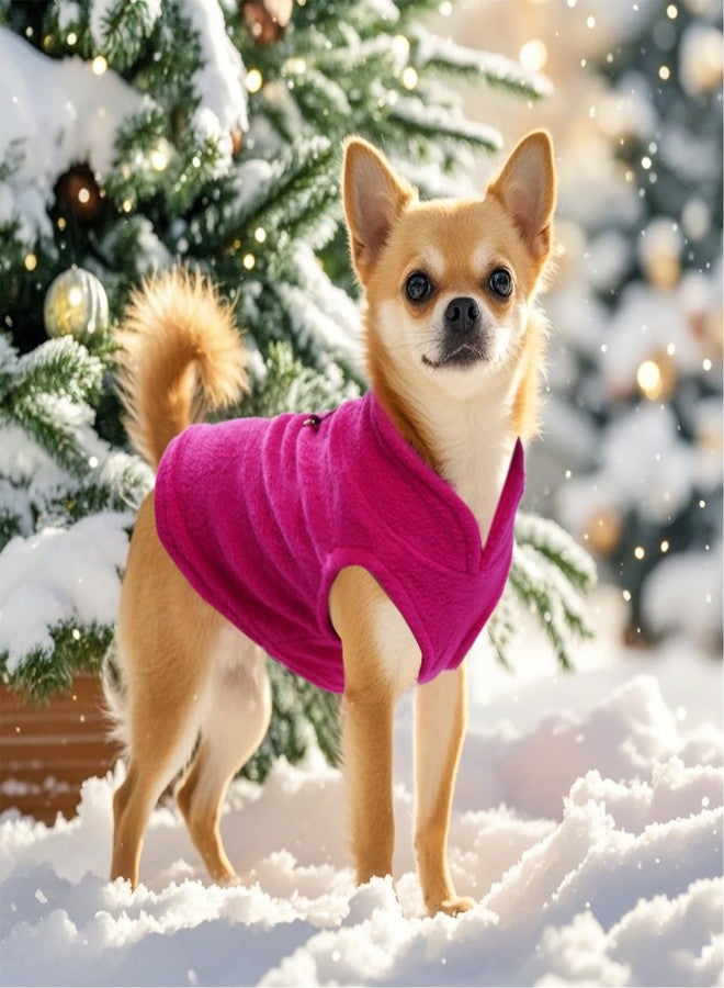 Rbenxia 1 Piece Dog Sweater with Leash Ring Soft Fleece Vest Dog Pullover Warm Jacket Pet Dogs Clothes Winter Dogs Outfits for Small Puppy Cat Pets (Rose Red, X-Small) - Image 4