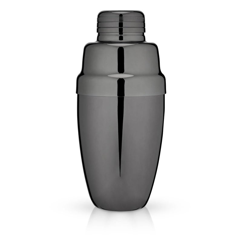 Viski Black Gunmetal Heavyweight Cocktail Shaker  Stainless Steel Drink Mixer with Bar Strainer Drink Shaker for Martini Bar Accessories 165oz