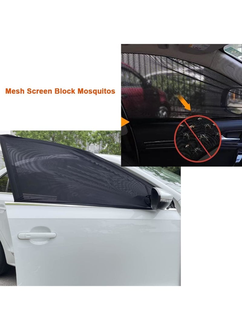 Luckam أغطية شبكة شاشة نافذة السيارة الأمامية، واقي شمس قابل للتنفس للنوافذ الجانبية، شبكة ظل خصوصية مضادة للأشعة فوق البنفسجية للتخييم، التهوية، حماية من الشمس، تناسب معظم السيارات حتى 40 بوصة، عبوة 2 - Image 3