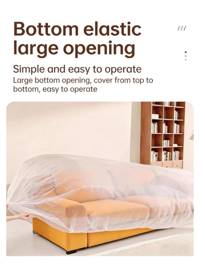 240X470CM Plastic Drop Cloths, Waterproof Anti-Dust Furniture Cover With Adhesive Strip, Thicken Painters Drop Cloth, Disposable Plastic Cover for Painting Protection, Large Anti Dust Clear Cover for Sofa Furniture Floor Wall Protection - Image 3