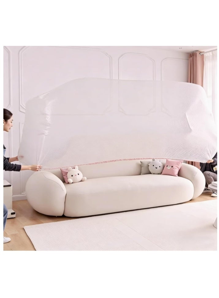 240X470CM Plastic Drop Cloths, Waterproof Anti-Dust Furniture Cover With Adhesive Strip, Thicken Painters Drop Cloth, Disposable Plastic Cover for Painting Protection, Large Anti Dust Clear Cover for Sofa Furniture Floor Wall Protection - Image 1