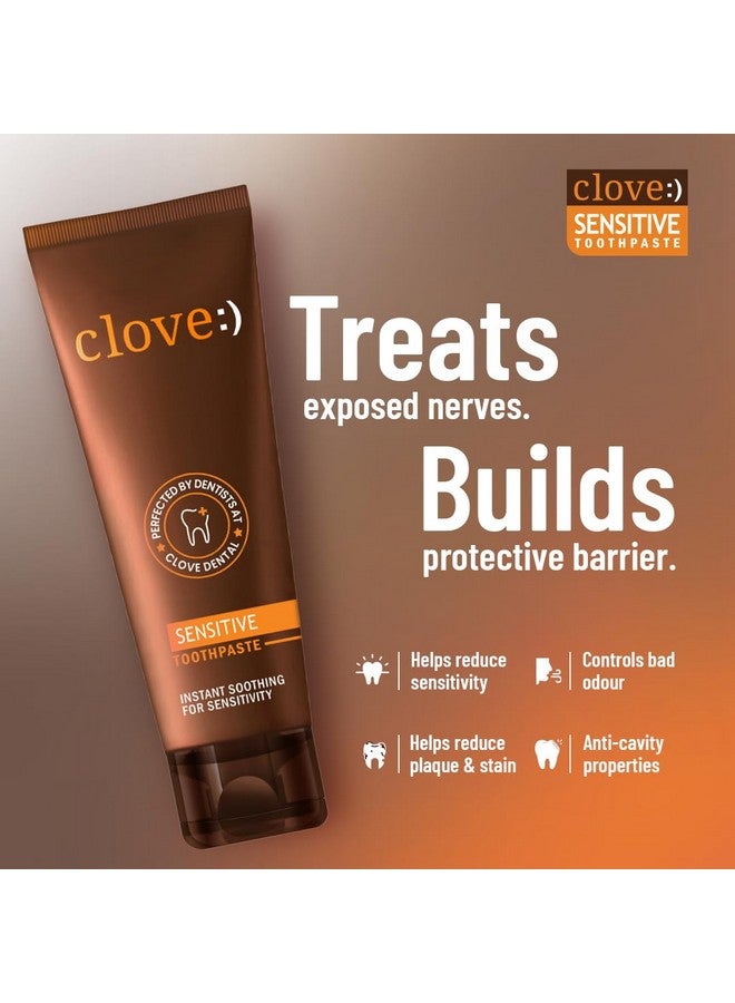 كلوف معجون أسنان حساس | يقلل من الحساسية | معجون أسنان مزدوج المفعول للحساسية ورائحة الفم الكريهة | يقوي مينا الأسنان | خالٍ من التريكلوسان | خالٍ من البارابين | خالٍ من بيروكسيد | نعناع، عبوة واحدة (100 جرام) - Image 5