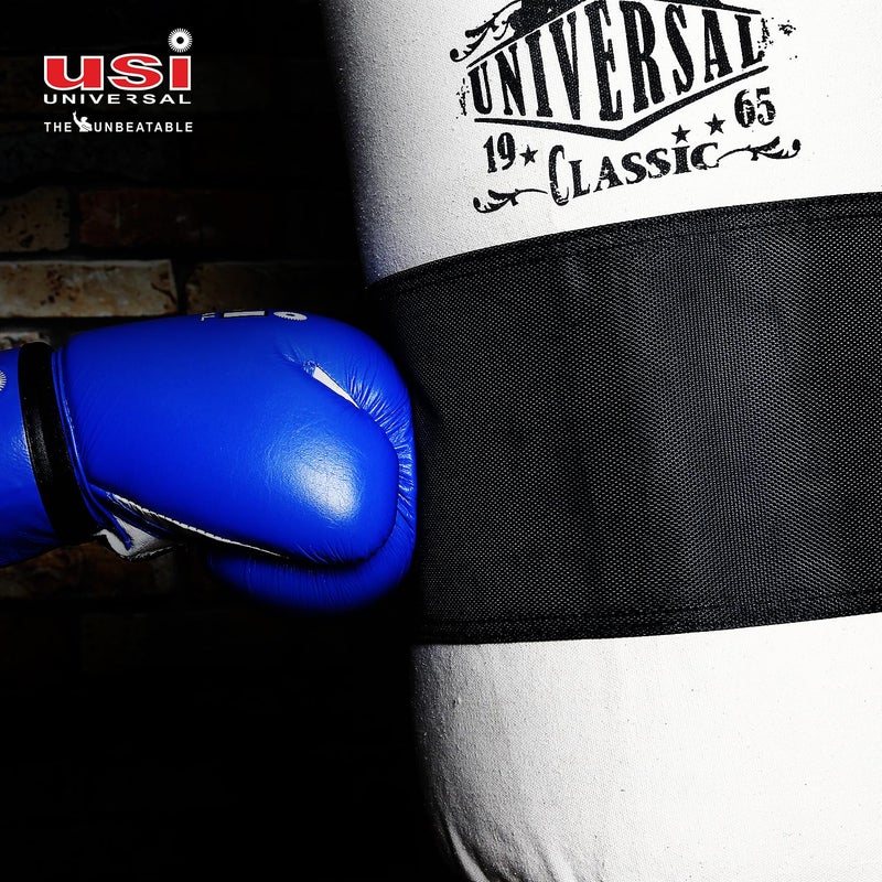 USI UNIVERSAL طقم ملاكمة مع حقيبة ملاكمة غير مملوءة 60 سم من قماش 626C المتين، قفازات ملاكمة، 1 زوج من لفائف اليد (108 بوصة) وسلسلة تعليق بأربعة أرجل لتدريب فنون القتال والملاكمة - Image 4