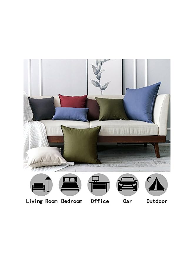 The Bros Decorative Cotton Linen Couch 26"x26" Throw Pillow Case Green for Sofa Durable Classy, Comfortable Cushion Cover (65 x 65cm), Olive Green - Image 2
