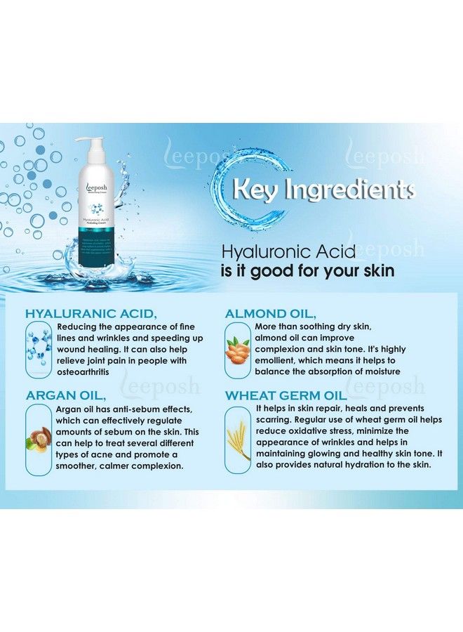 leeposh Hyaluronic Acid Moisturizer Intense Hydration Revitalizes Skin - Image 4