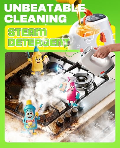 POPCHOSE Steam Cleaner with Detergent Dispenser, 15s Heat-Up Handheld Steam Cleaner for Home, 500ml Removable Water Tank, Lightweight Portable Steamer for Cleaning Grout, Windows, Kitchen, Easy Refill - Image 2