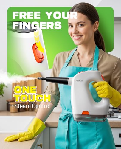 POPCHOSE Steam Cleaner with Detergent Dispenser, 15s Heat-Up Handheld Steam Cleaner for Home, 500ml Removable Water Tank, Lightweight Portable Steamer for Cleaning Grout, Windows, Kitchen, Easy Refill - Image 5