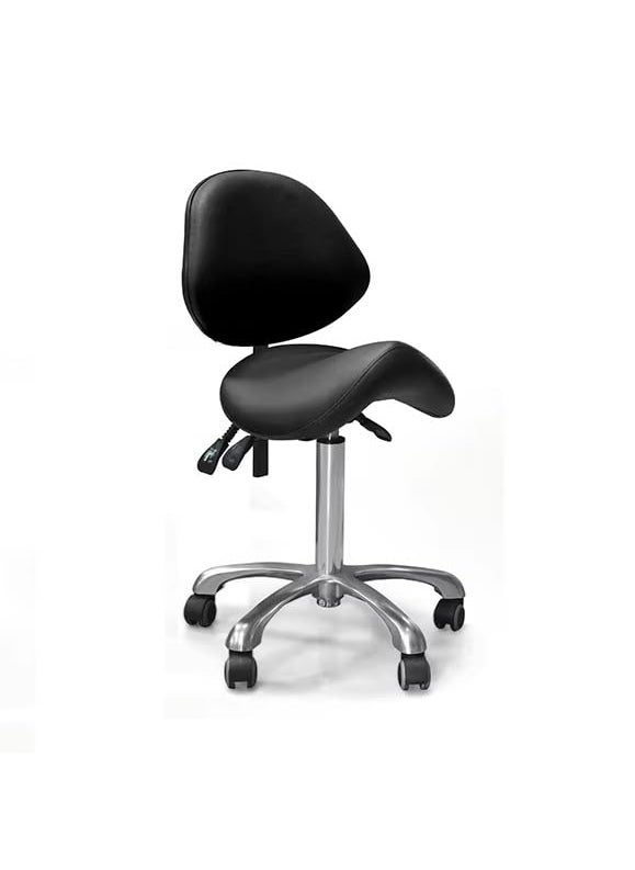 Tattoo Gizmo Tattoo Gizmo Adjustable Saddle Stool Chair with Wheels, Heavy-Duty Rolling Chair for Clinic, Spa, Massage, Salons, Tattoo Studio(Black)(9949)  - Image 1