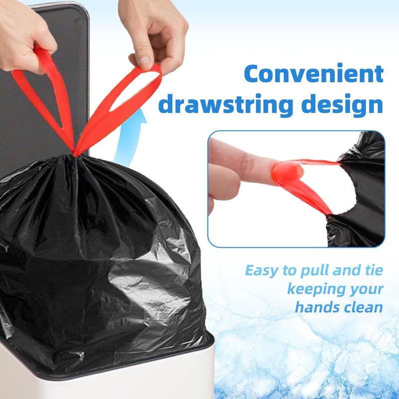 TARUNMO 15,18,20Gal Kitchen Trash Bags Heavy Duty,Red Drawstring for Home Or Camp,20Gal Unscented Black 70X80cm,Pack of 20 - Image 4