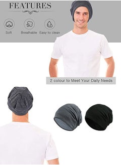 2 Pcs Slouchy Beanie Hat Baggy Skull Sleep Cap Thin Hip-hop Soft Stretch Knit Sleeping Hat Headwear Head Wrap Cap for Men Women - pzsku/ZD75E338ECA1EC44F9DB1Z/45/_/1732090247/06cdcd81-31f6-433c-ad2f-243949b8d1a6