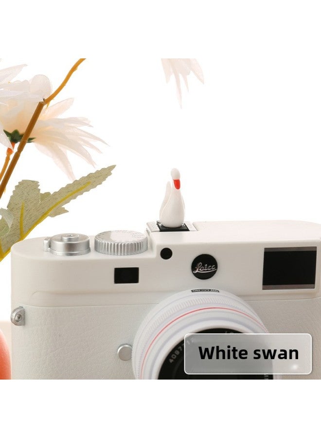 Cartoon Three-dimensional Doll Hot Boots For Canon Sony Fuji Micro SLR Universal Cute Dustproof Protective Cover-Color:white Swan - Image 1