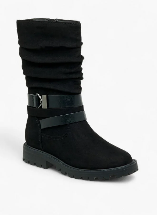 Flora Bella By Shoexpress Strap Accent High Cut Boots with Zip Closure