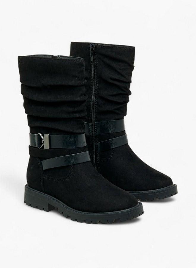 Flora Bella By Shoexpress Strap Accent High Cut Boots with Zip Closure - Image 3