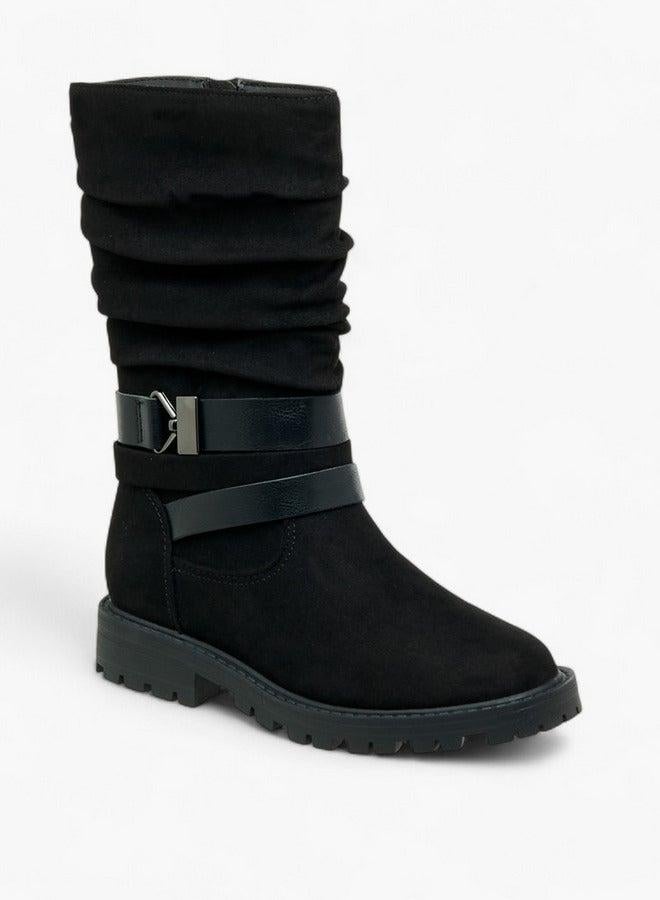 Flora Bella By Shoexpress Strap Accent High Cut Boots with Zip Closure - Image 1