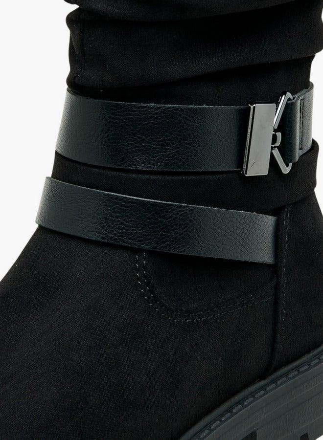 Flora Bella By Shoexpress Strap Accent High Cut Boots with Zip Closure - Image 4