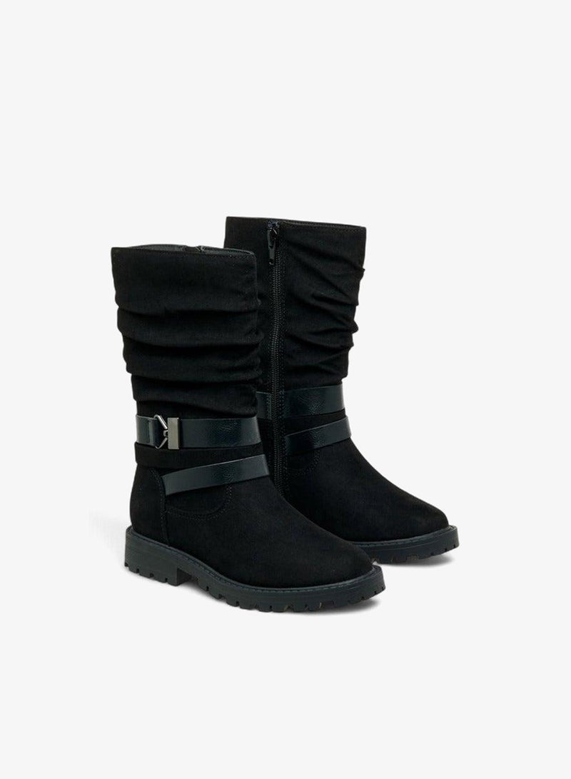 Flora Bella By Shoexpress Strap Accent High Cut Boots with Zip Closure - Image 1