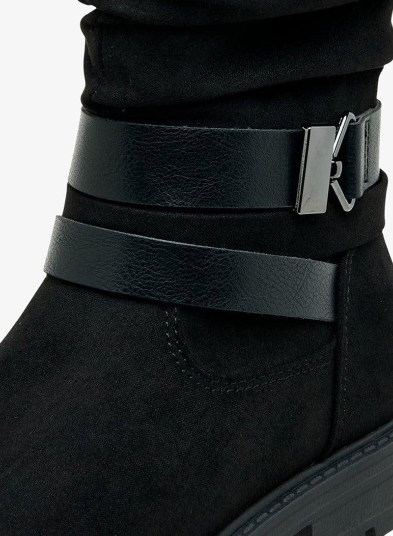 Flora Bella By Shoexpress Strap Accent High Cut Boots with Zip Closure - Image 4