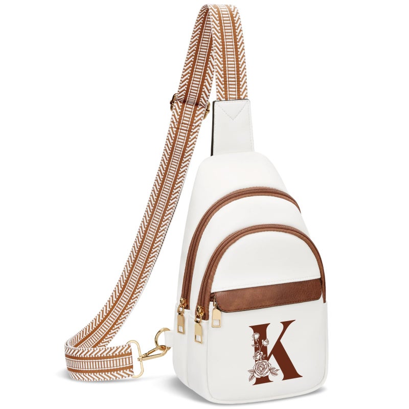 CLOUDWINGS Mom Gift Birthday for Women Crossbody Bags Sling Bag Fanny Packs for Women with Initial Letter Chest Bag, K - Image 1