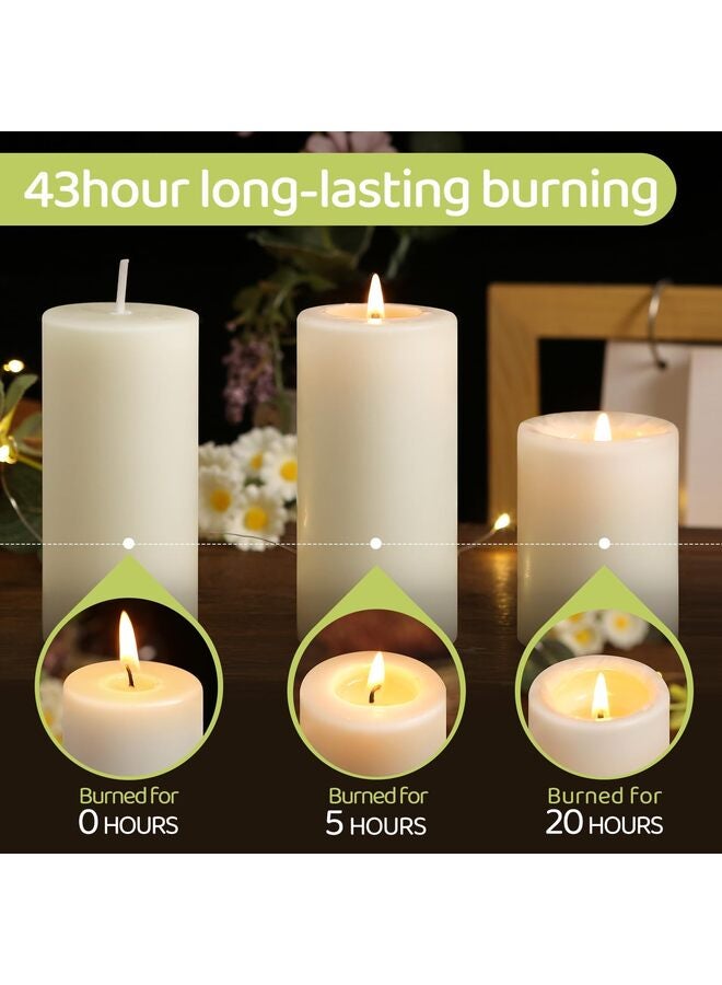 شموع شمع العسل العمودية - شموع شمع العسل العضوي، تدوم 172 ساعة، بدون رائحة، بدون تقطير أو دخان - عبوة من 6 قطع (2 × 4 بوصة) - Image 4