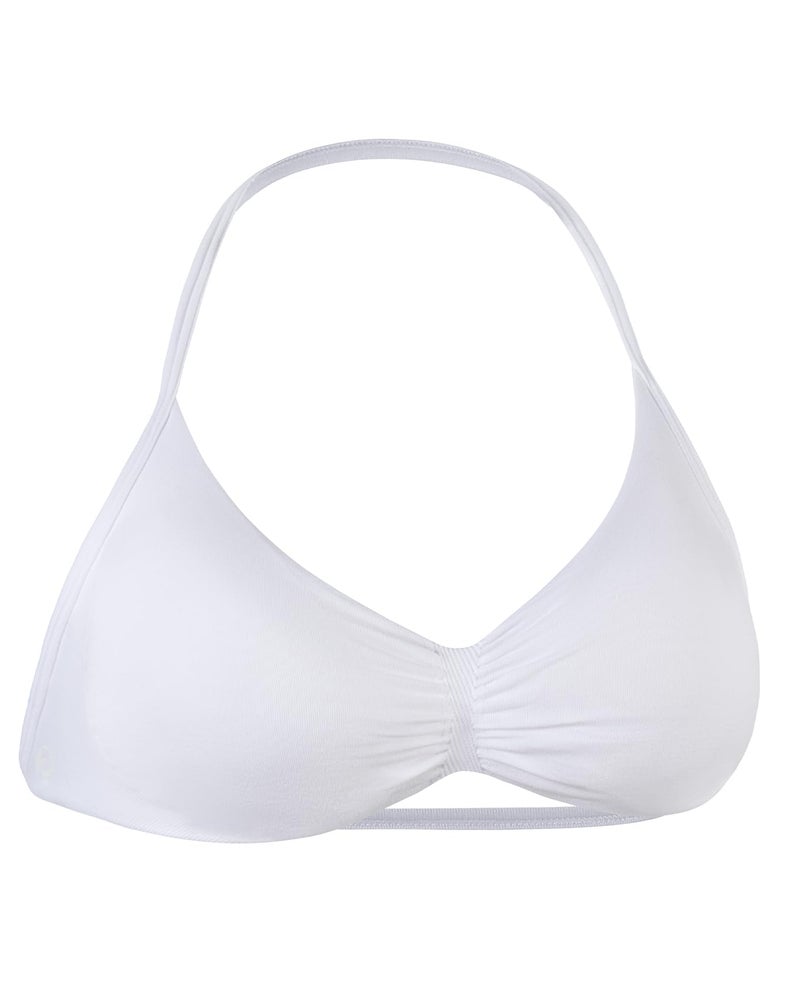 AUROLA Influence Strappy Bra Sports Bras for Women, Backless Padded Impact Strappy Bra for Workout Gym Yoga with Removable Cups,Crescent White,S - Image 1