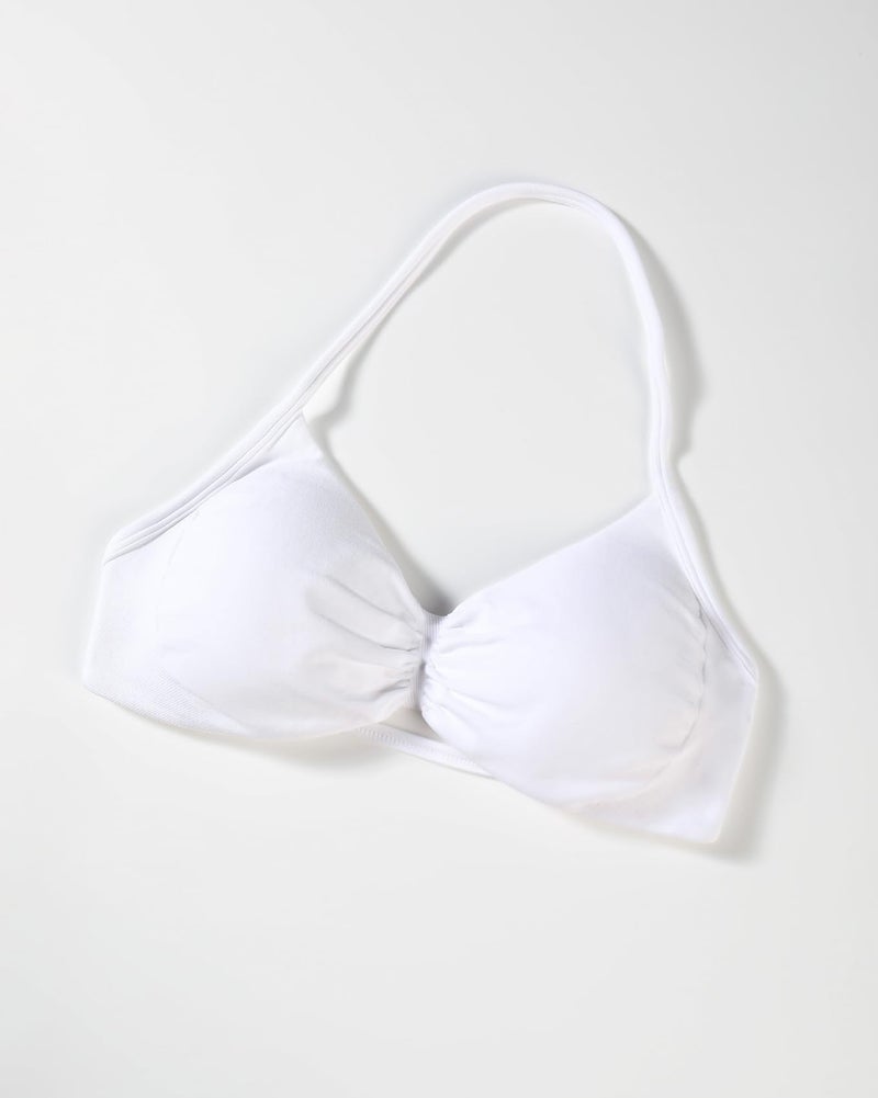 AUROLA Influence Strappy Bra Sports Bras for Women, Backless Padded Impact Strappy Bra for Workout Gym Yoga with Removable Cups,Crescent White,S - Image 3